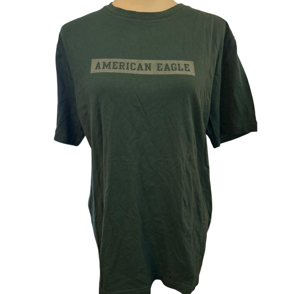 American Eagle Super Soft Standard Fit Graphic Tee, Size Medium, Green, NWT